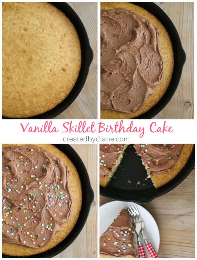 vanilla skillet birthday cake recipe from createdbydaine.com