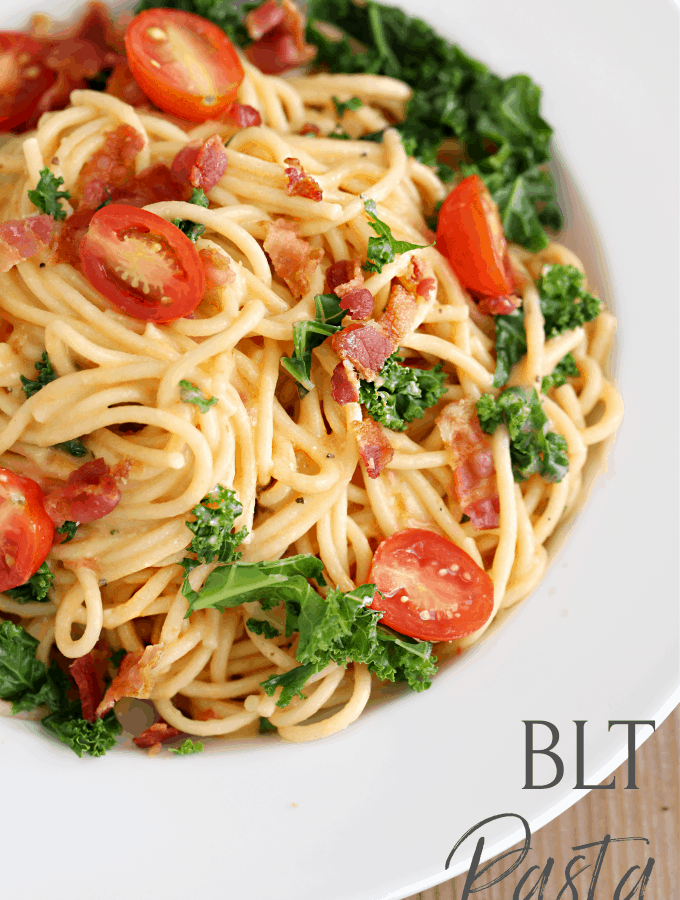 BLT Pasta with creamy buttermilk sauce createdbydiane.com