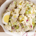 Special Chicken Salad Recipe with hard boiled eggs, dill relish tates like CHICK FIL A's chicken salad createdbydiane.com