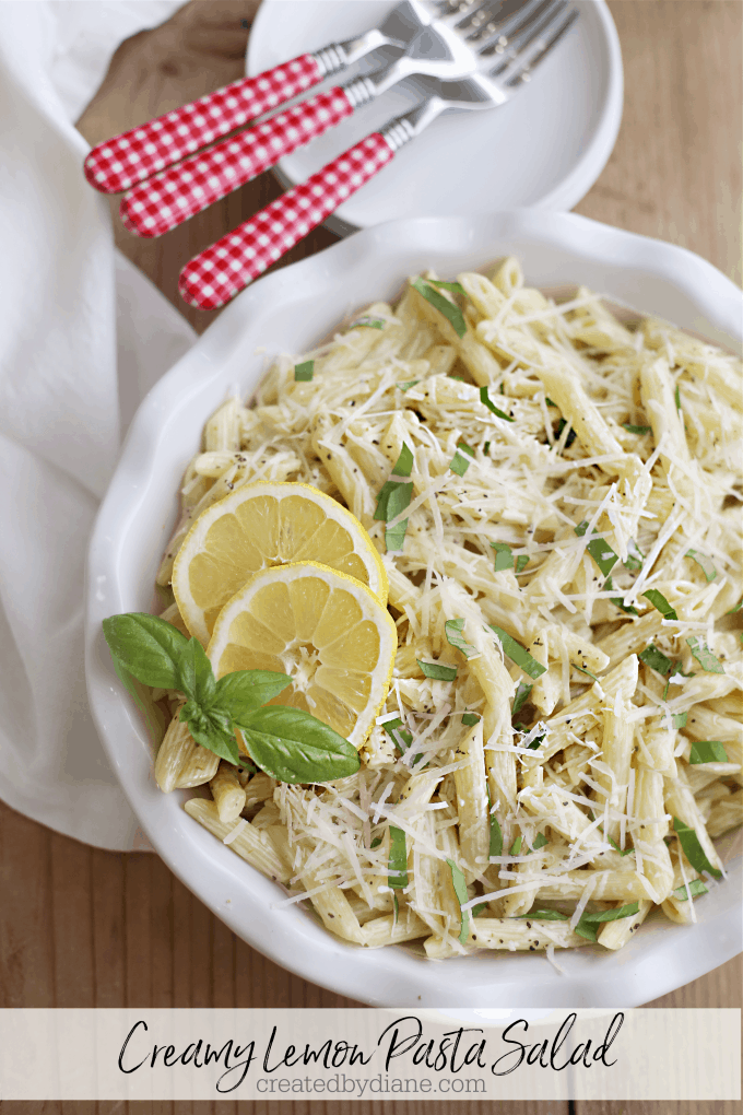 amazing creamy lemon pasta salad recipe createdbydiane.com