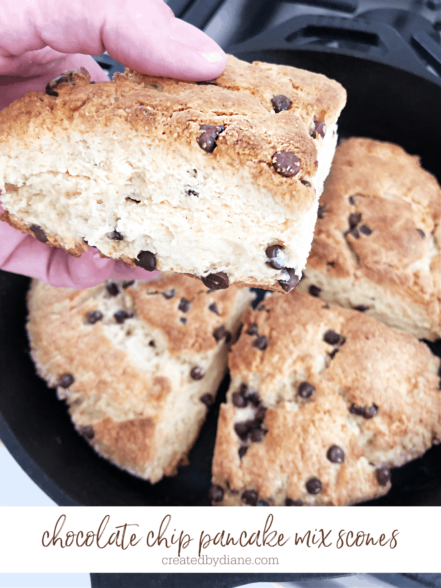 Chocolate Chip Pancake Mix Scones Created by Diane