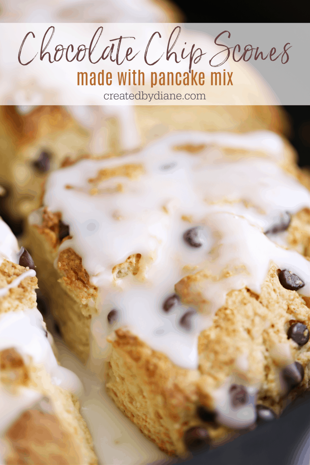 Chocolate Chip Pancake Mix Scones | Created by Diane