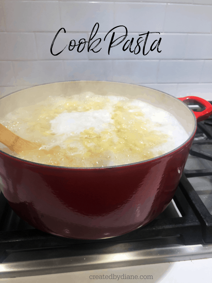 cooking pasta in a le creuset 9 qt pot createdbydiane.com