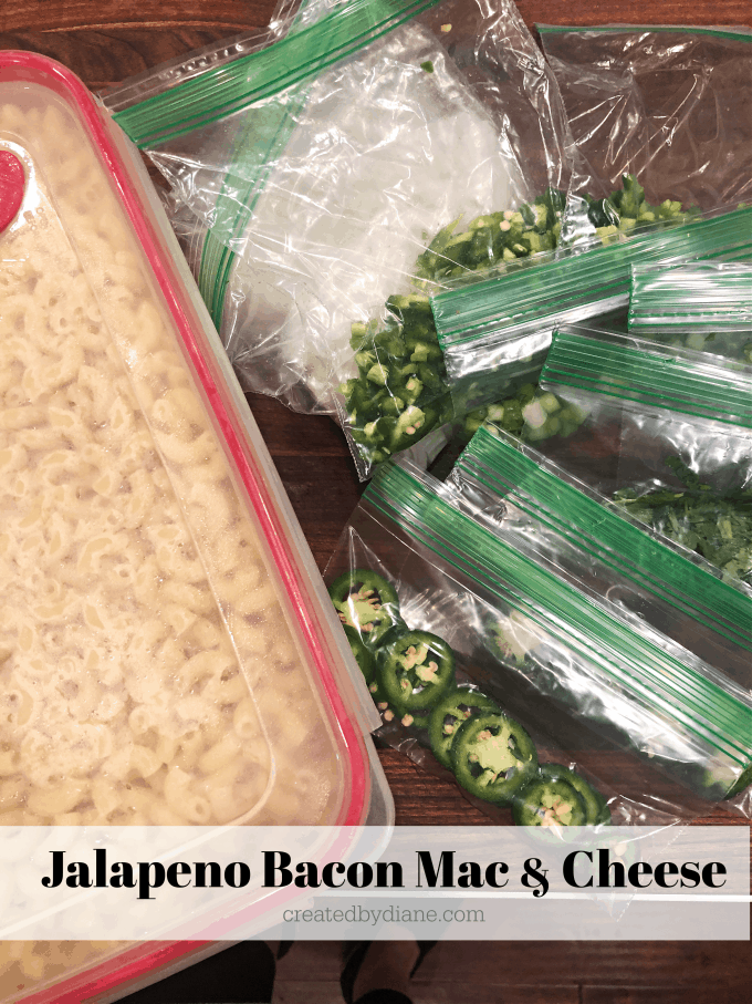 jalapeno bacon mac and cheese recipe make ahead tips, time saving tips createdbydiane.com