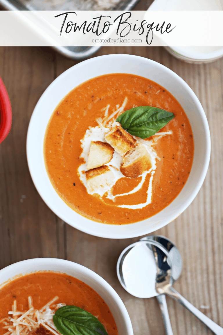 tomato bisque, easy tomato soup with butternut squash createdbydiane.com