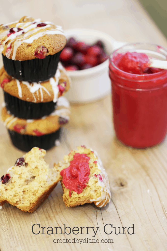 cranberry curd on cranberry banana muffins createdbydiane.com