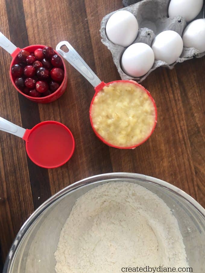 mixing up some quick easy cranberry banana muffins createdbydiane.com