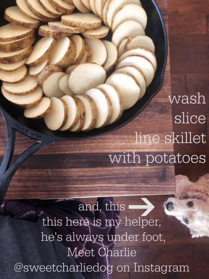 wash, slice, layer potatoes for scalloped potatoes createdbydiane.com