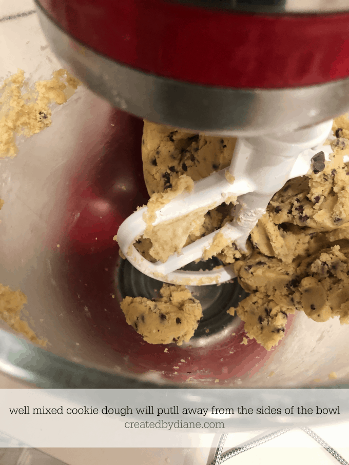 well mixed cookie dough will pull away from the sides of the bowl createdbydiane.com