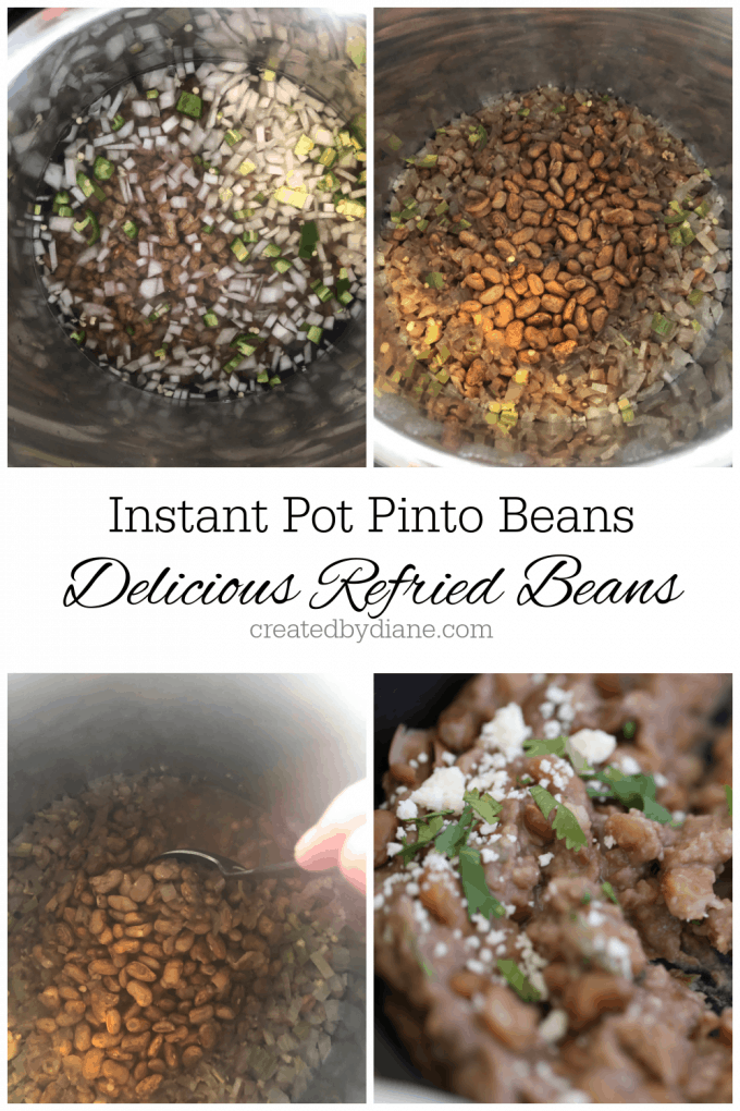 super easy instant pot refried beans createdbydiane.com