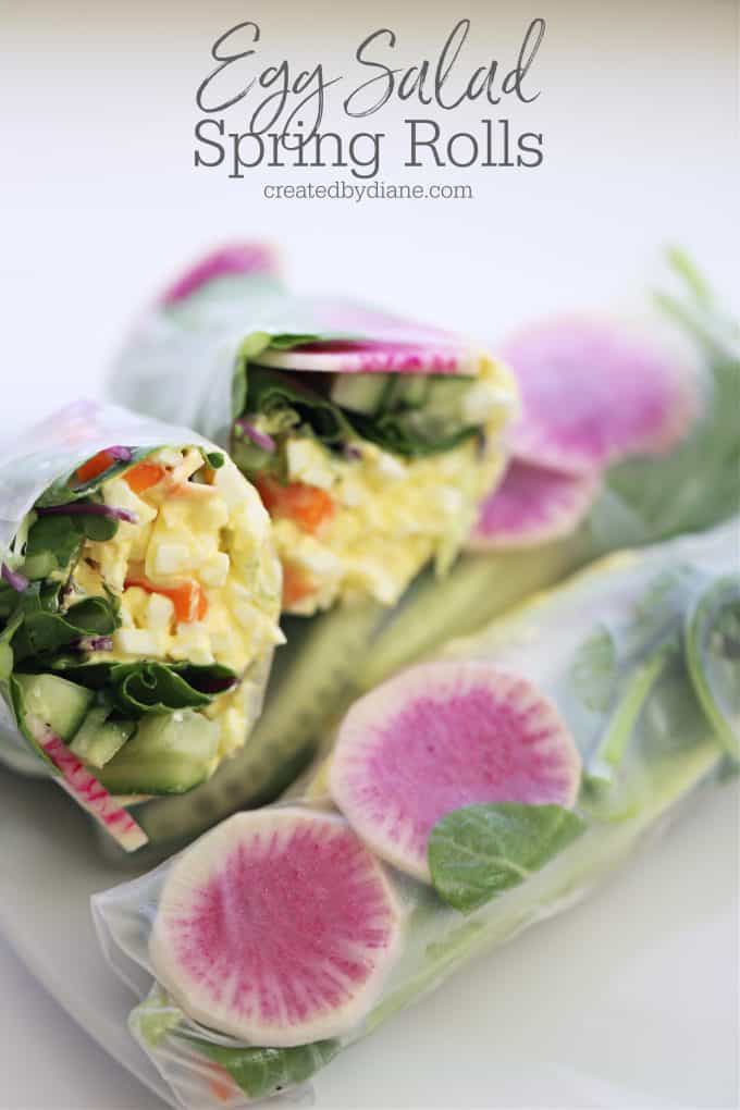 Egg Salad Spring Rolls createdbydiane.com