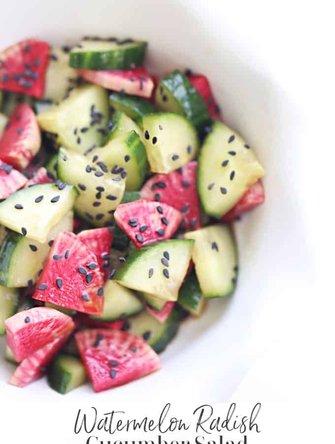 Watermelon Radish Cucumber Salad Asian Recipe createdbydiane.com