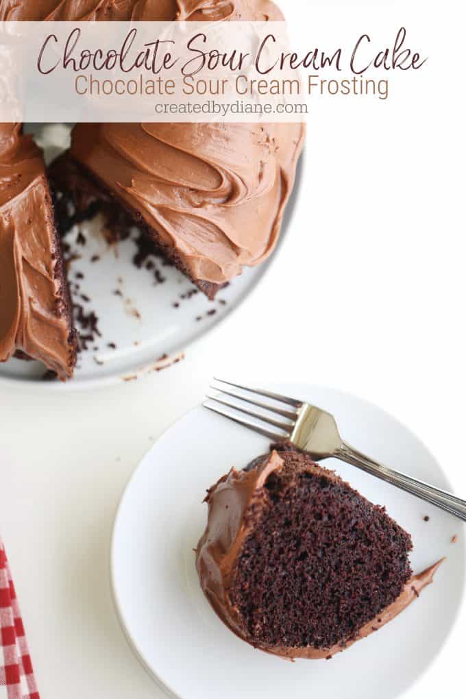 Chocolate Sour Cream Bundt Cake with Chocolate Sour Cream Frosting createdbydiane.com