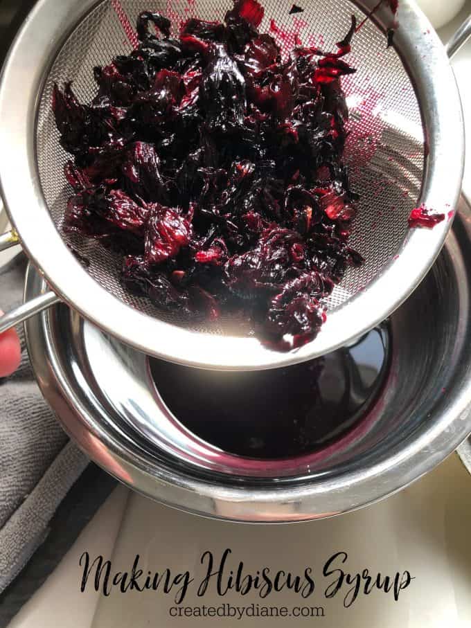 making hibiscus syrup createdbydiane.com