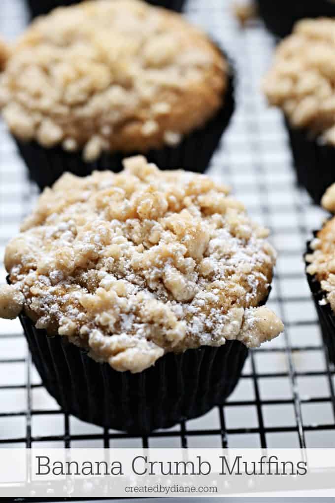 Easy Banana Crumb Muffins createdbydiane.com