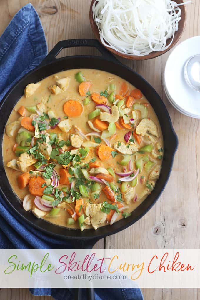 SIMPLE SKILLET CHICKEN CURRY from createdbydiane.com