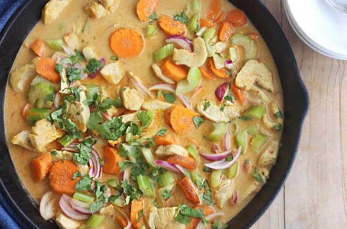 SIMPLE SKILLET CHICKEN CURRY from createdbydiane.com