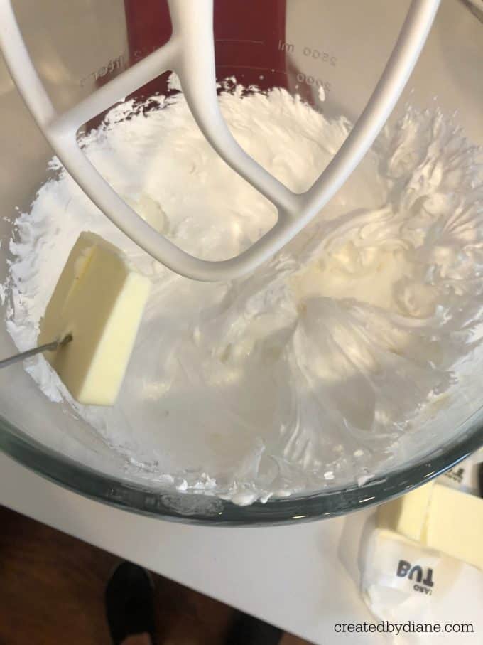 adding butter to swiss meringue createdbydiane.com