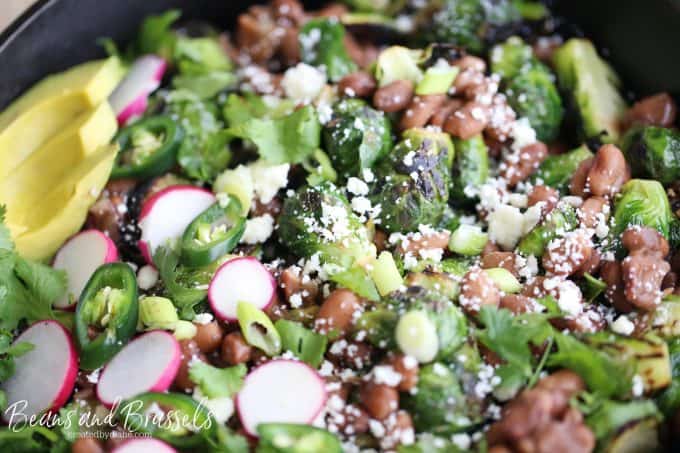 beans and brussels, Mexican flavor in this vegetarian dish, jalapeno, cilantro, cumin, taco sasoning and more createdbydiane.com