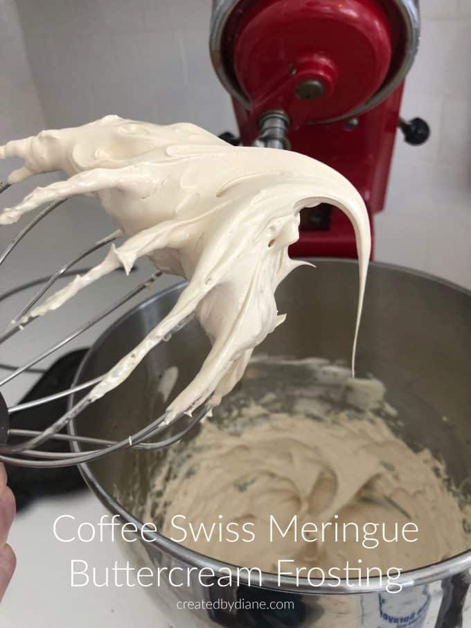 coffee swiss meringue, just before adding the butter createdbydiane.com