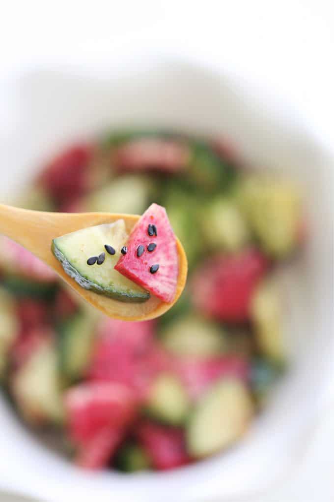 watermelon radish salad from createdbydiane.com