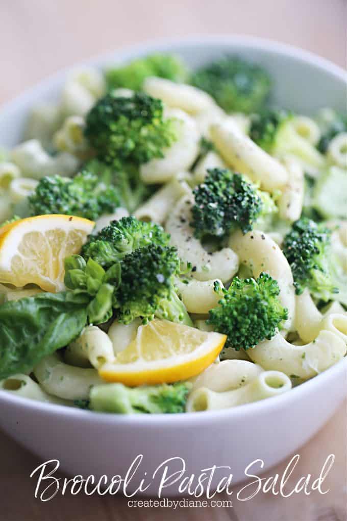 Broccoli Pasta Salad with basil createdbydiane.com