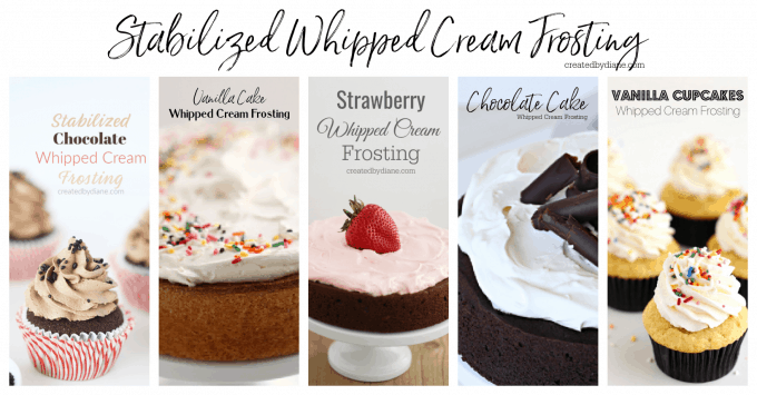 stabilized Whipped Cream FROSTING RECIPES createdbydiane.com