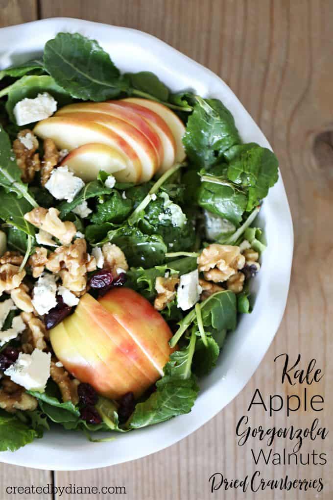 Kale apple gorgonzola salad createdbydiane.com