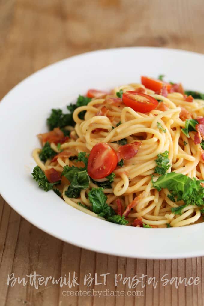 buttermilk BLT pasta sauce, rich and creamy with a great tangy sauce createdbydiane.com
