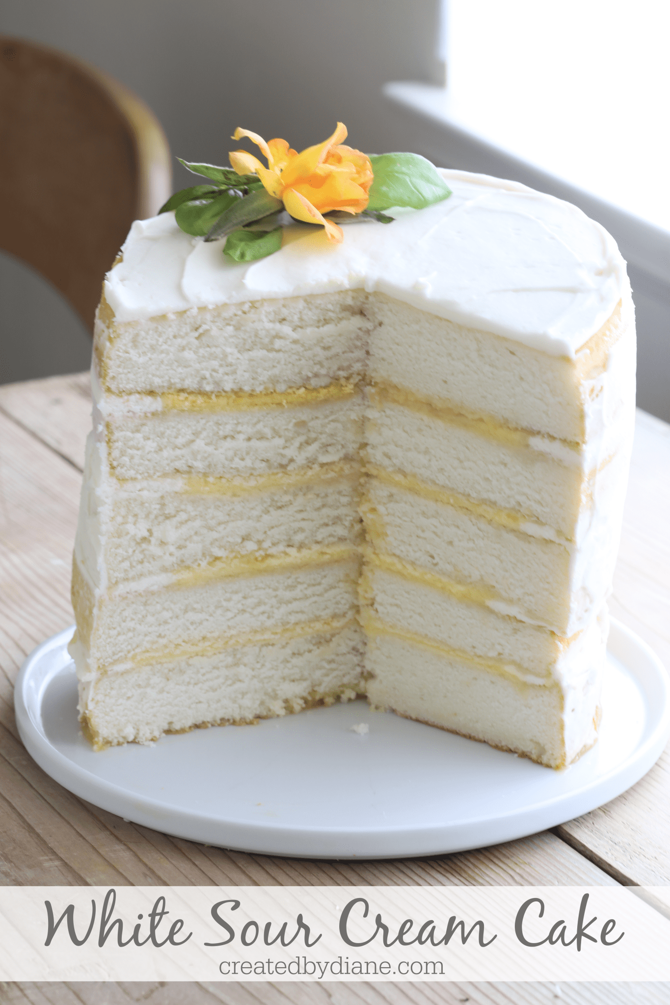 White Sour Cream Cake Created by Diane
