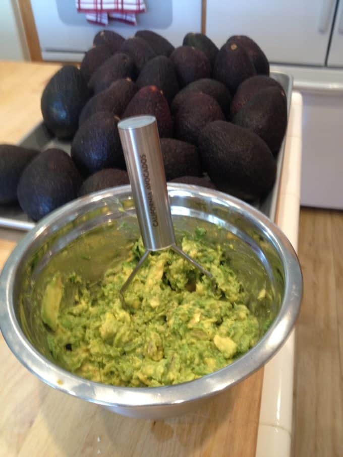 guacamole, mashing