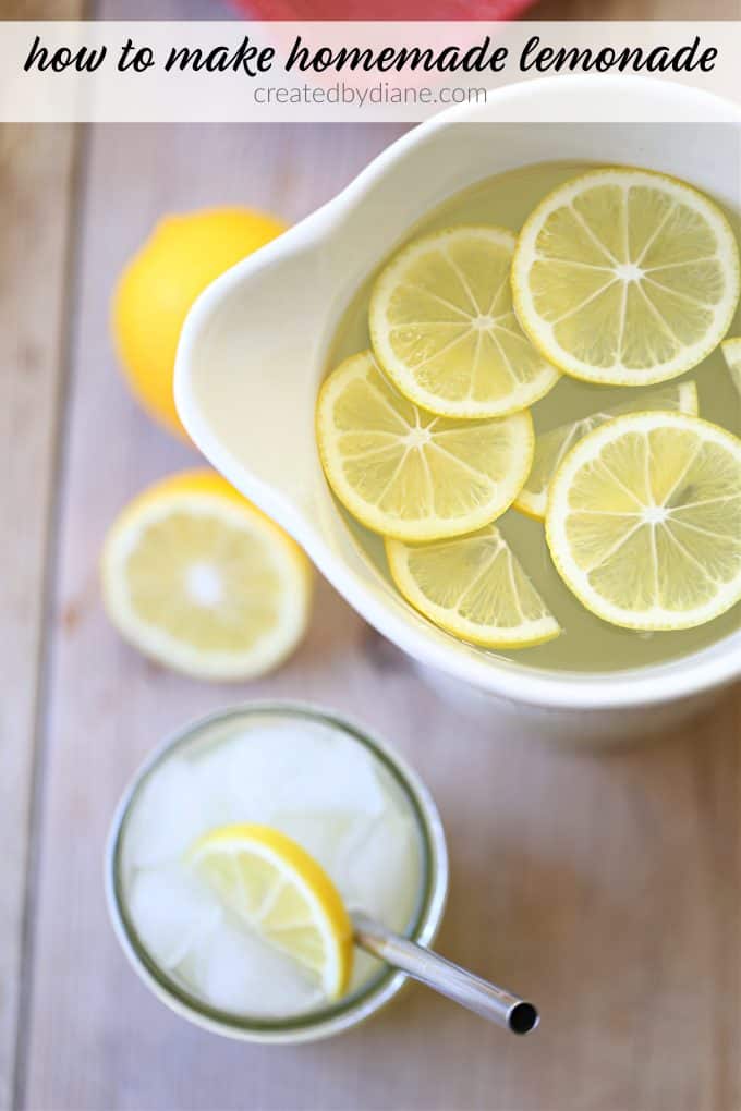 LEMONADE recipe how many lemons to make fresh lemonade createdbydiane.com