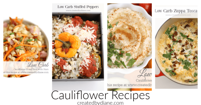 cauliflower recipes from createdbydiane.com