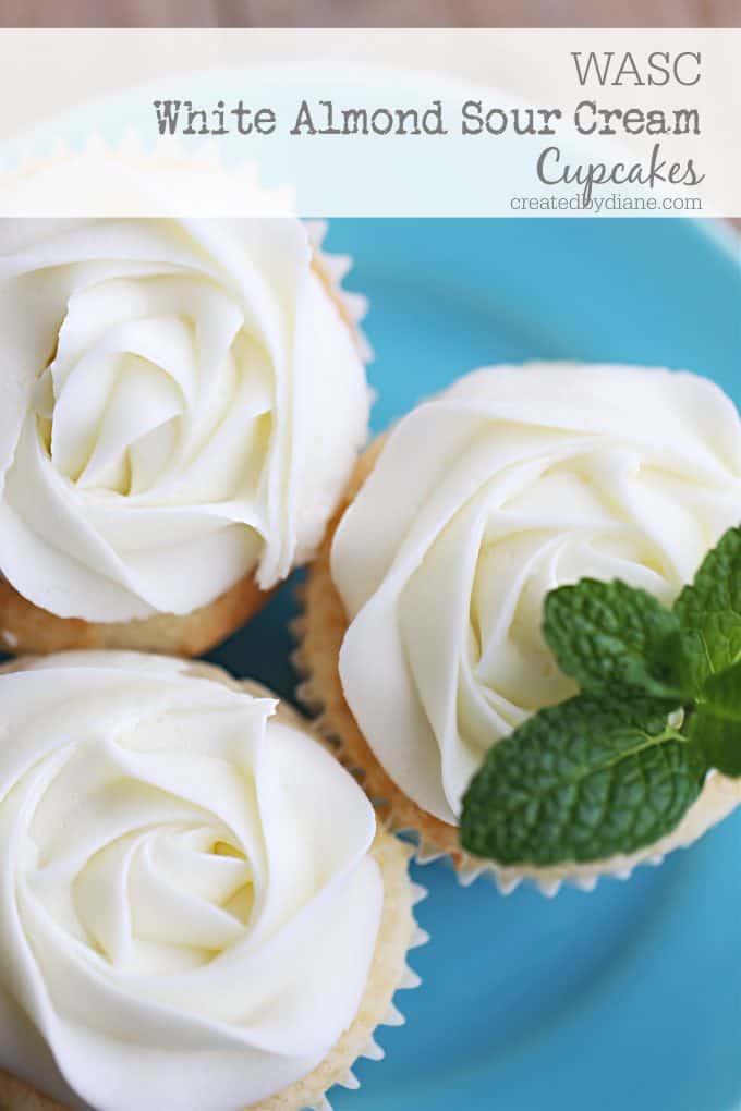 WASC white almond sour cream cupcakes createdbydiane.com