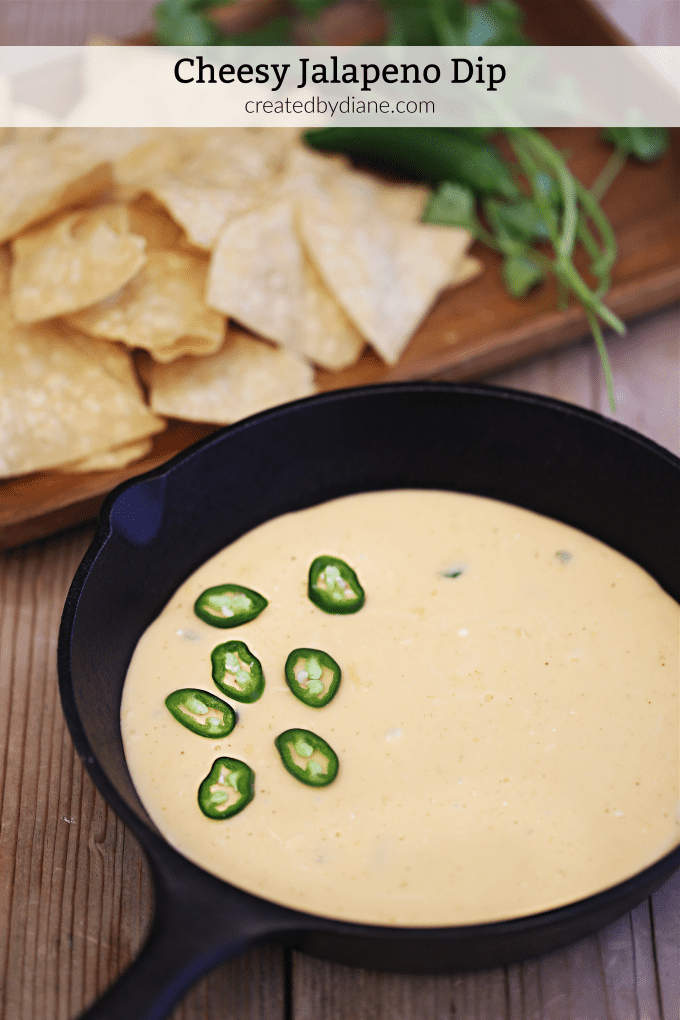 skillet cheese and jalapeno sauce or dip for chips