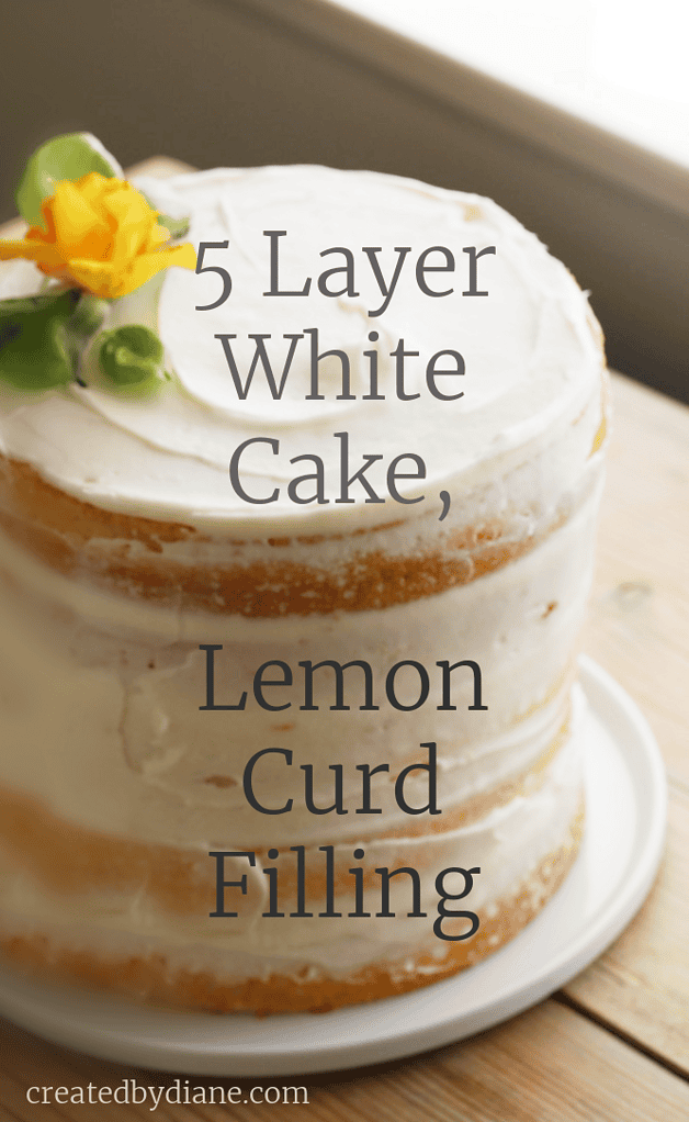 5 layer white cake lemon curd filling sour cream frosting createdbydiane