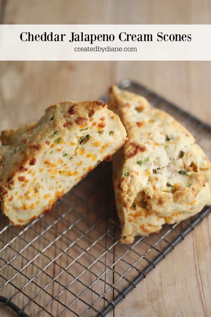 delicious and easy to make cheddar and jalapeno scones biscuits createdbydiane.com