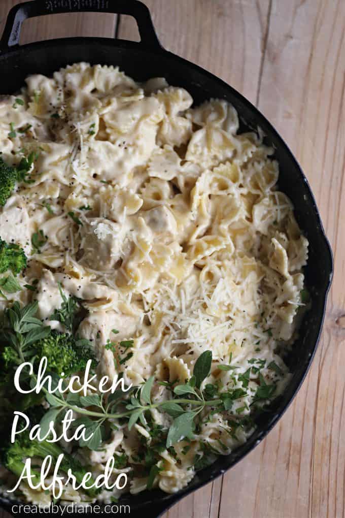 Chicken Pasta alfredo, creatdbydiane.com