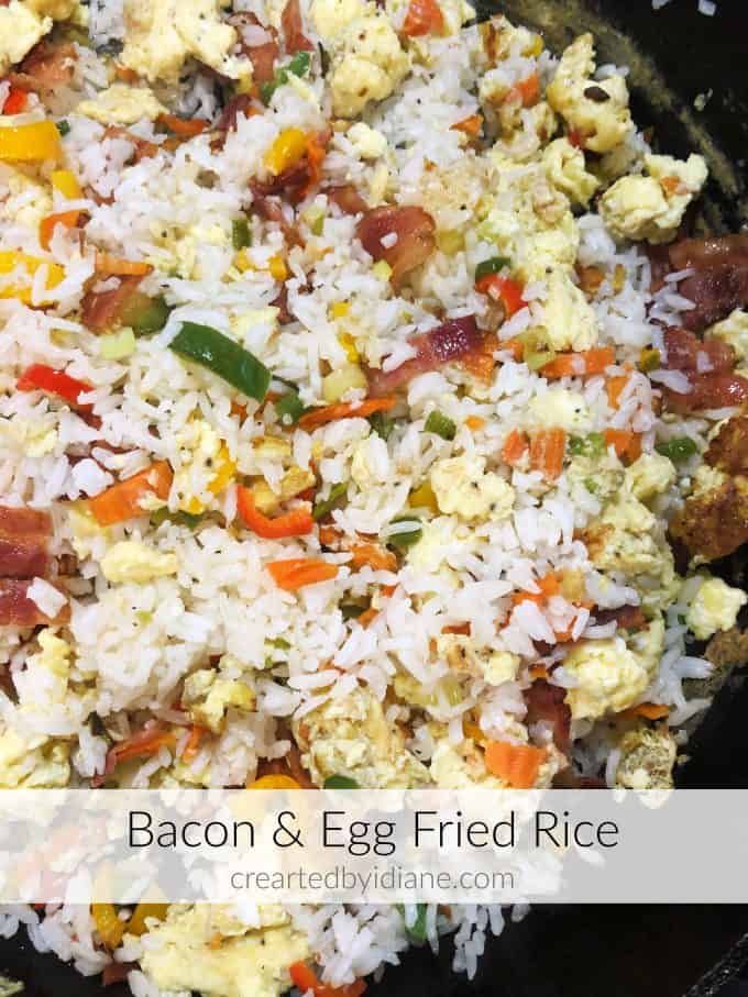 bacon and egg fried rice createdbydiane.com