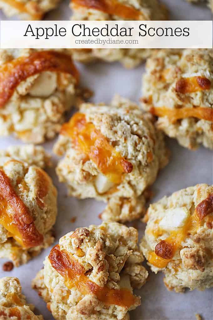 Drop Apple Cheddar Scones createdbydiane.com