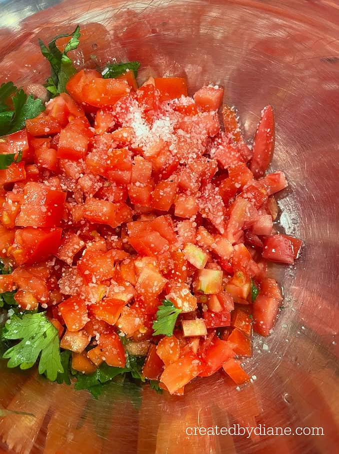 making pico de gallo