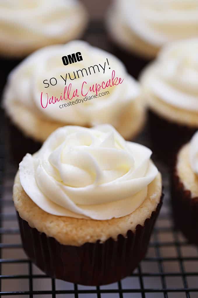 OMG so yummy... vanilla cupcake recipe from createdbydiane.com