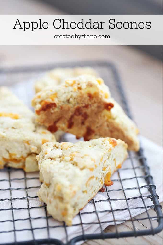 triangle cheddar scones with apples