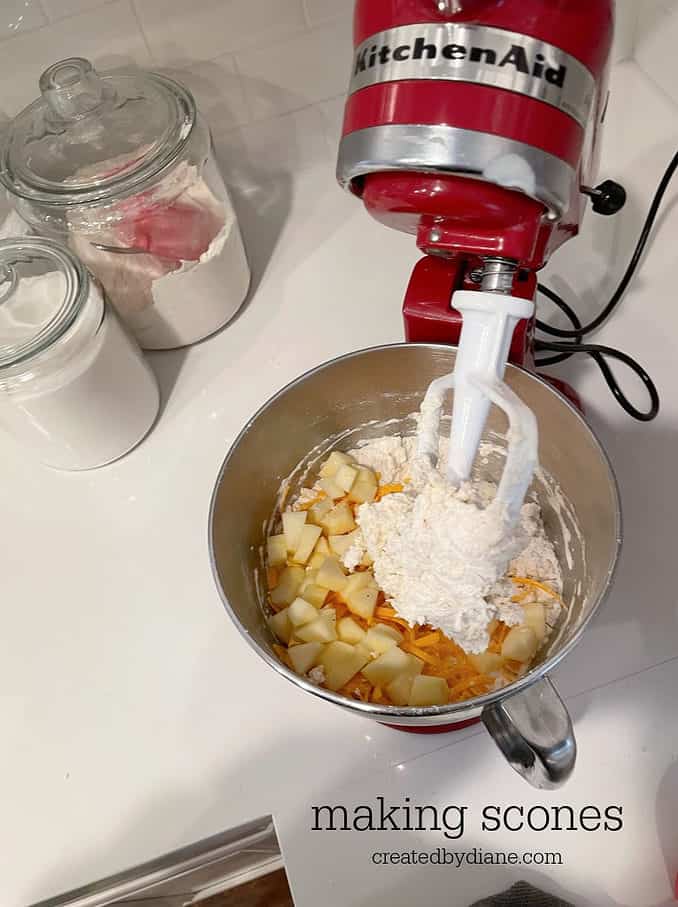 making cream scones with a mixer, no eggs, no butter needed createdbydiane.com