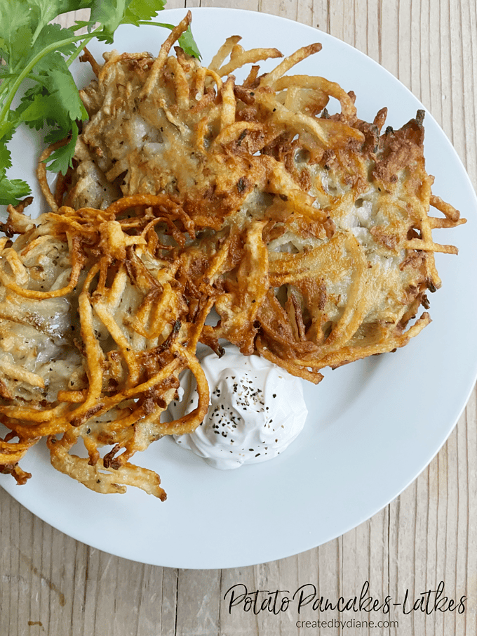 POTATO LATKES PANCAKES recipe from createdbydiane.com