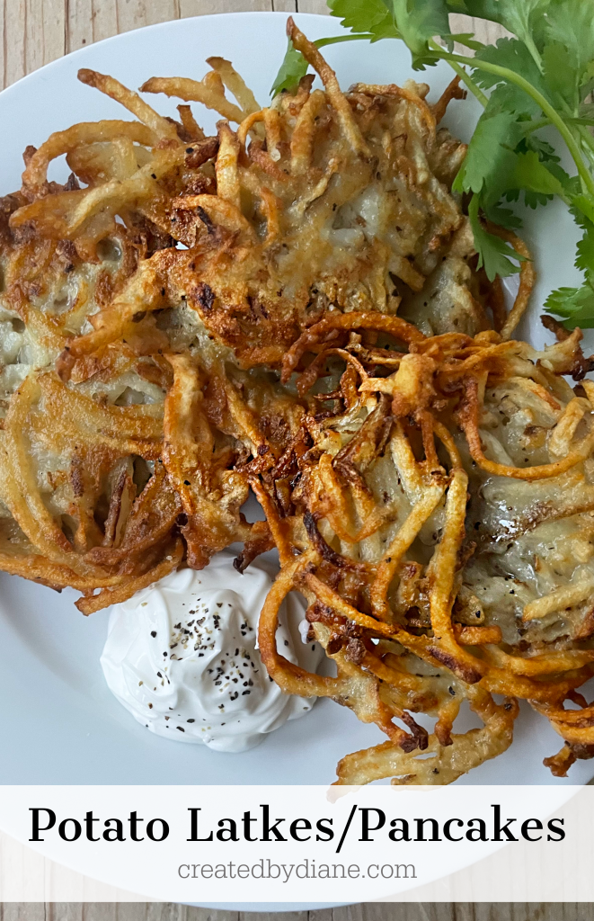 potato latkes pancakes CRISPY createdbydiane.com