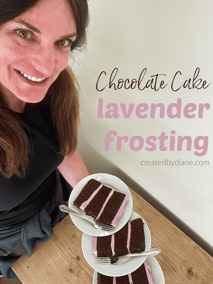 chocolate cake lavender frosting creatdbydiane.com