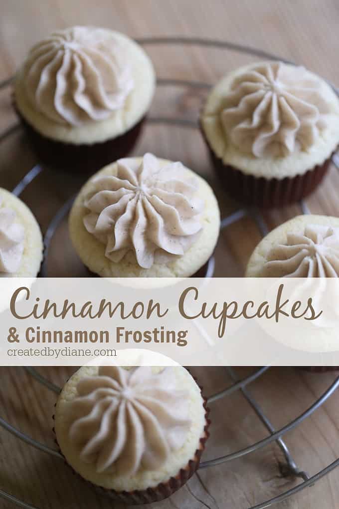 cinnamon sugar cupcakes with creamy cinnamon sour cream frosting createdbydiane.com