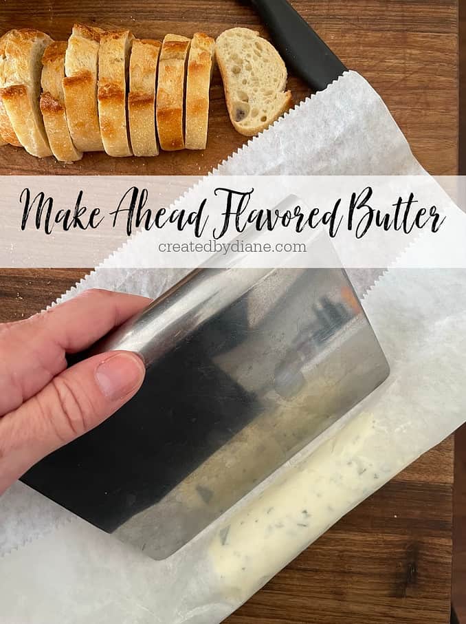 make ahead flavored butter, garlic herb butter createdbydiane.com