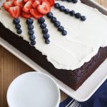 CHOCOLATE PATRIOTIC CAKE BLUEBERRIES AND STRAWBERRIES CREATEDBYDIANE.COM
